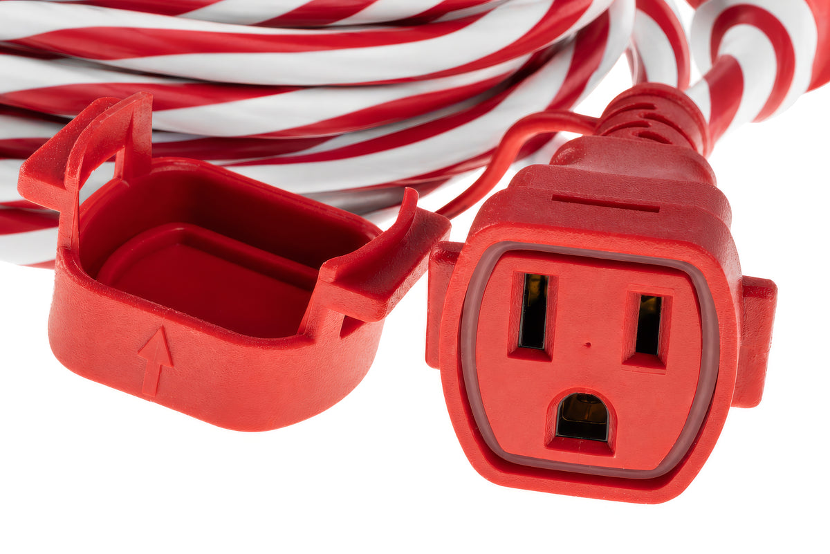 Waterproof Extension Cords - Candy Cane