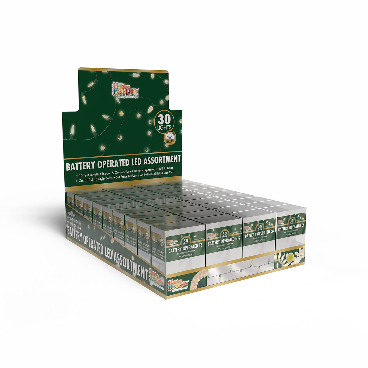 C6/G12/T5 36L Battery Operated Lights (Retail Box)
