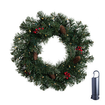 Mixed Pine Wreaths (Rechargeable)
