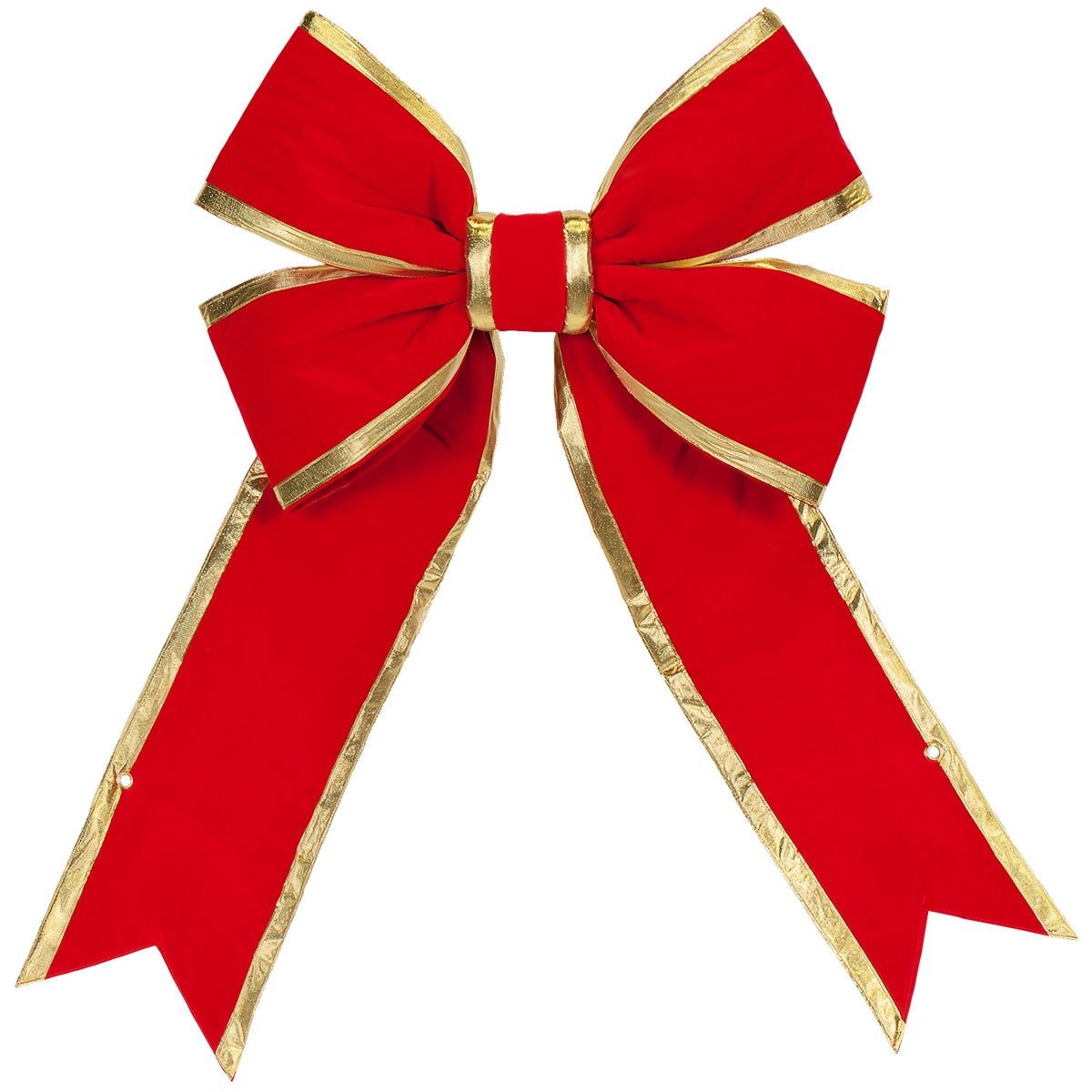 Red Velvet Bow with UV Protection - Gold Trim