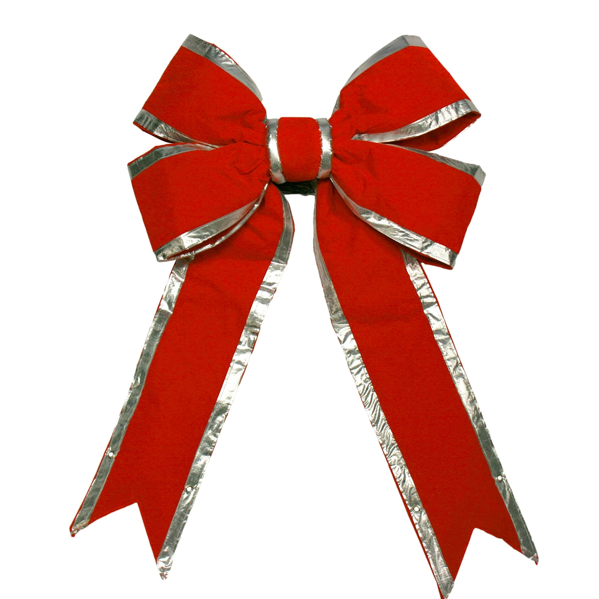 Red Velvet Bow with UV Protection - Silver Trim