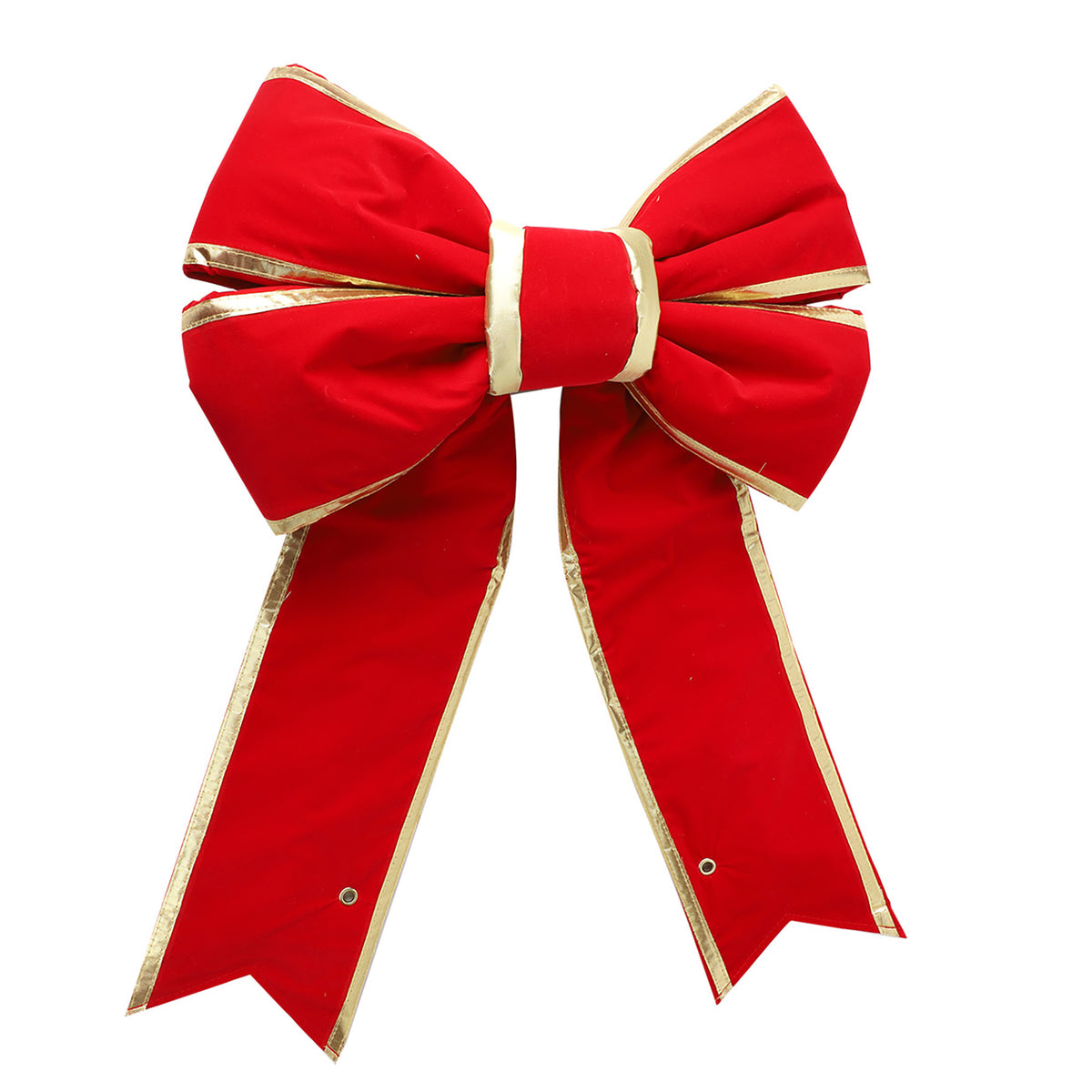 Red Canvas Bow - Gold Trim