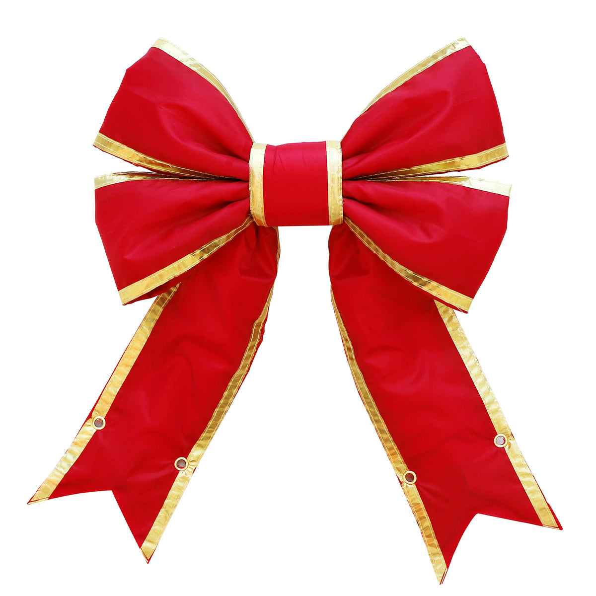 Red Canvas Bow - Gold Trim
