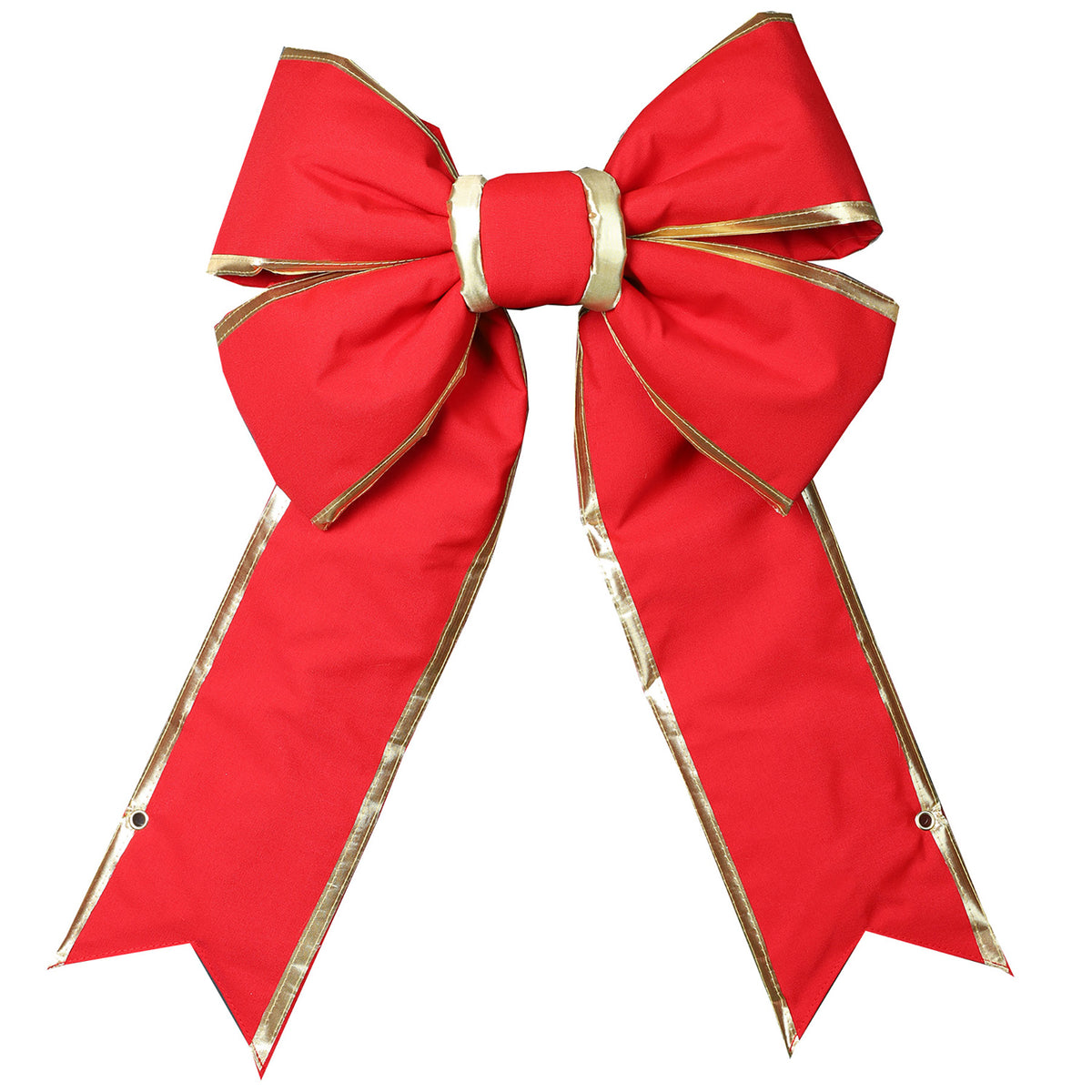 Red Canvas Bow - Gold Trim