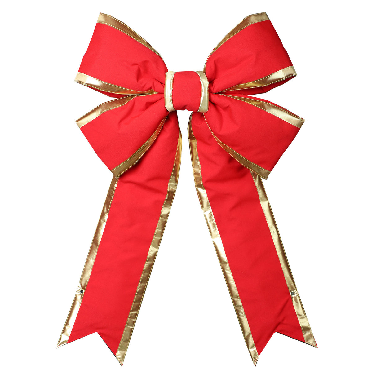 Red Canvas Bow - Gold Trim