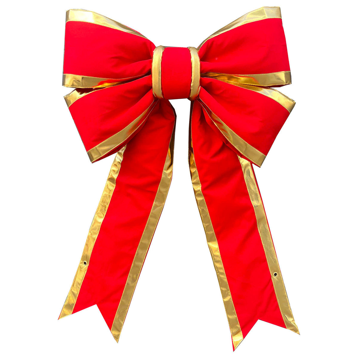 Red Canvas Bow - Gold Trim