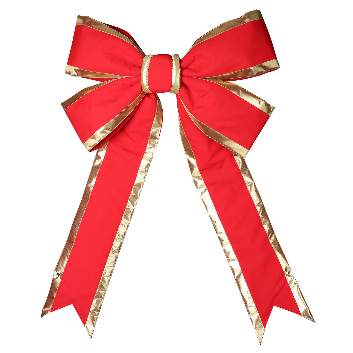 Red Canvas Bow - Gold Trim
