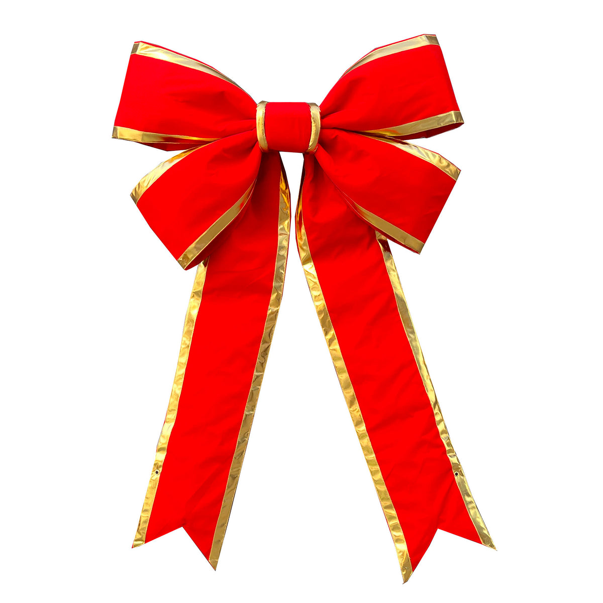 Red Canvas Bow - Gold Trim