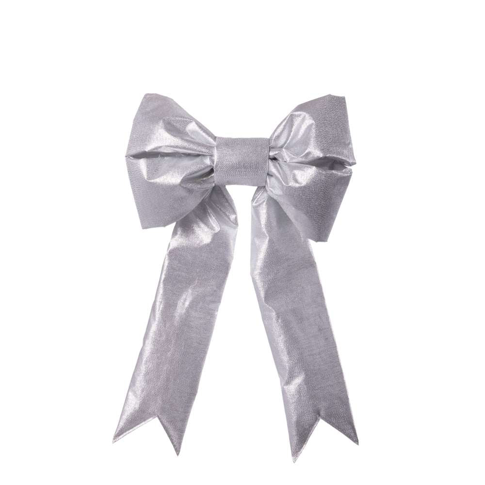 Metallic Silver Lame Bow
