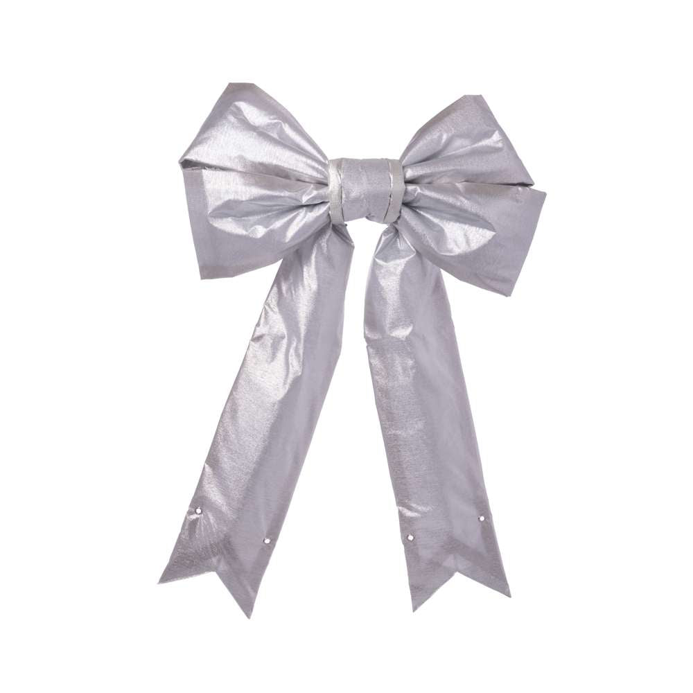 Metallic Silver Lame Bow