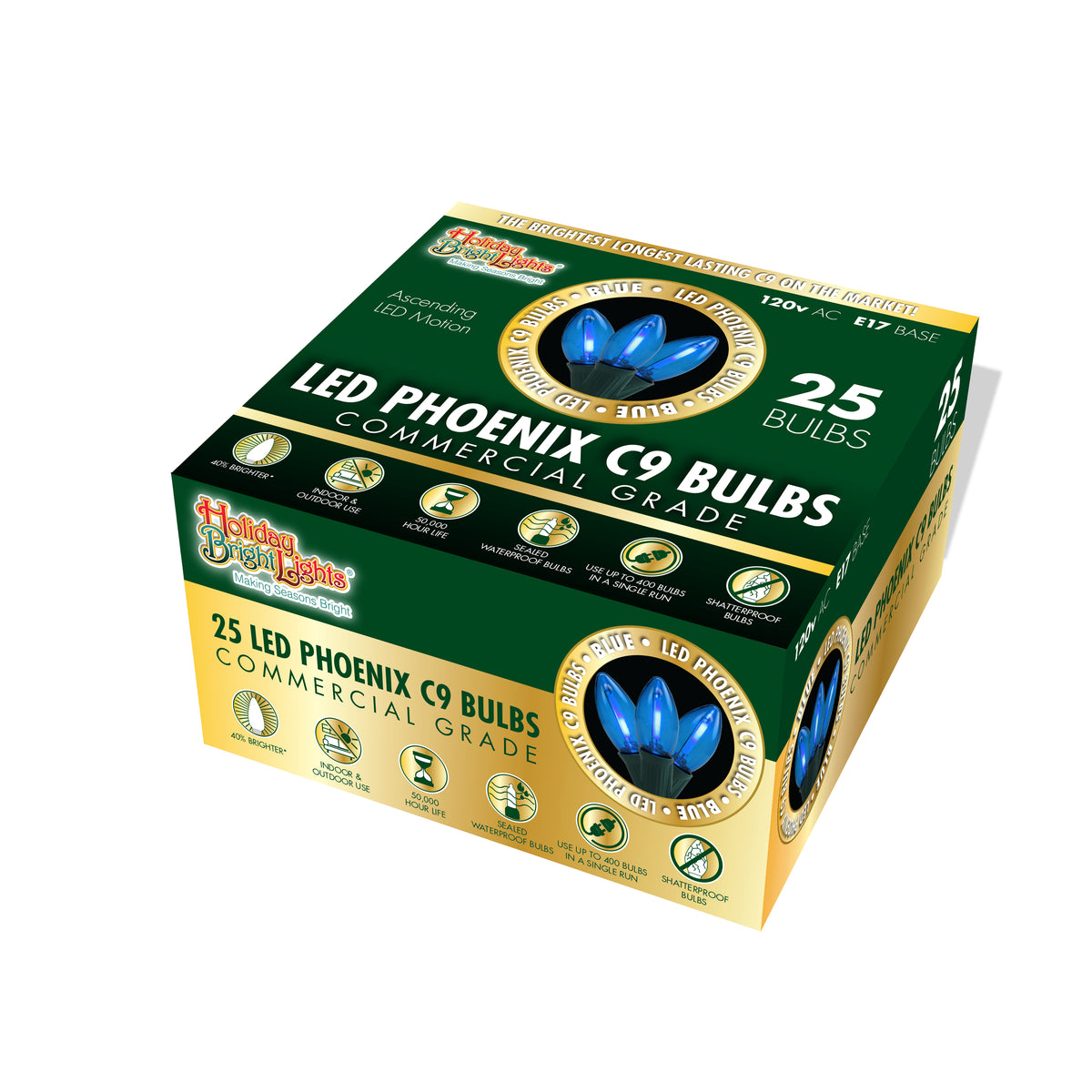 C9 LED SMD Smooth Transparent Phoenix Bulbs (Retail Box)