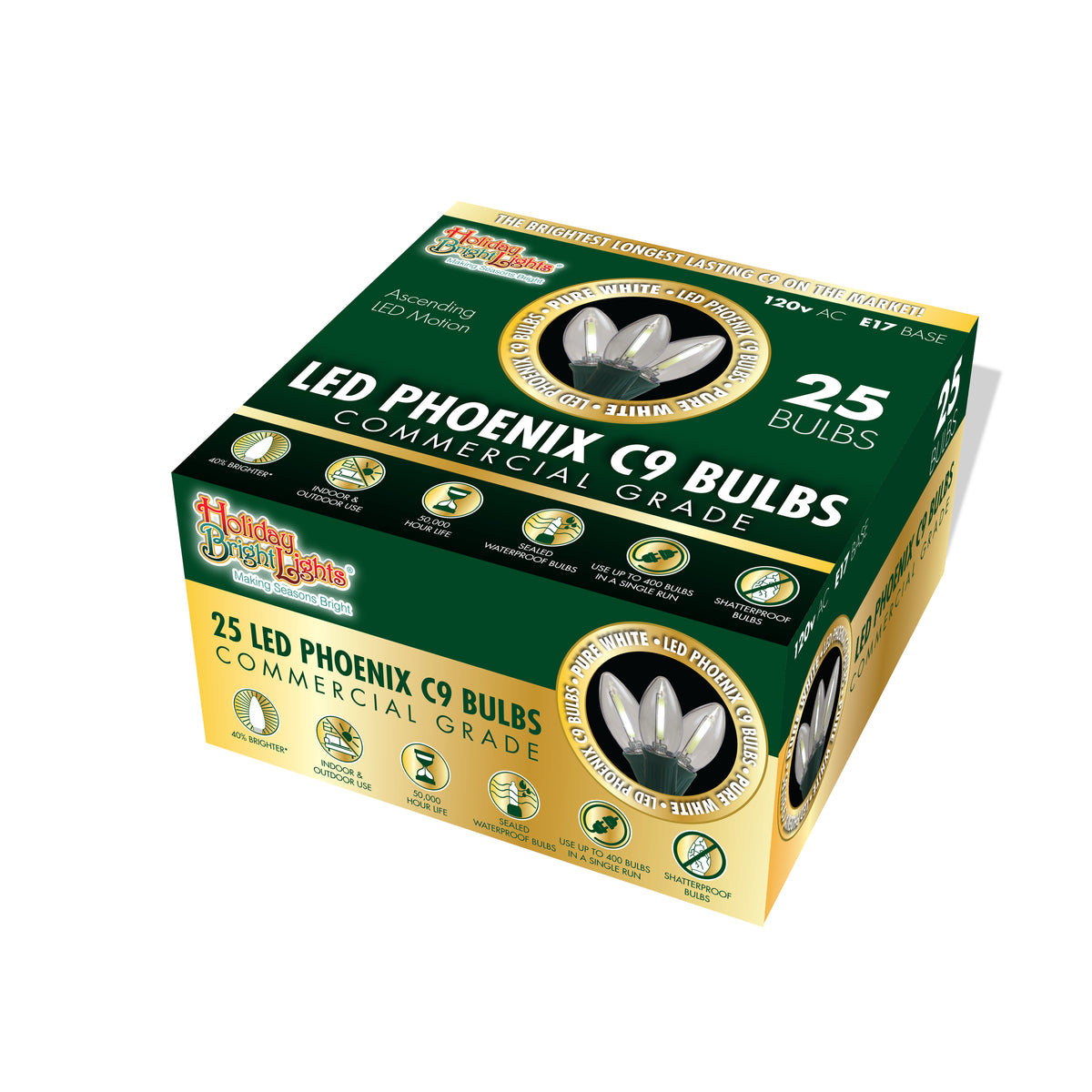 C9 LED SMD Smooth Transparent Phoenix Bulbs (Retail Box)