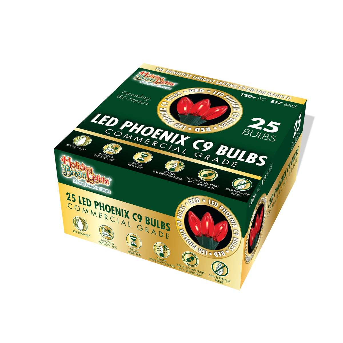 C9 LED SMD Smooth Transparent Phoenix Bulbs (Retail Box)