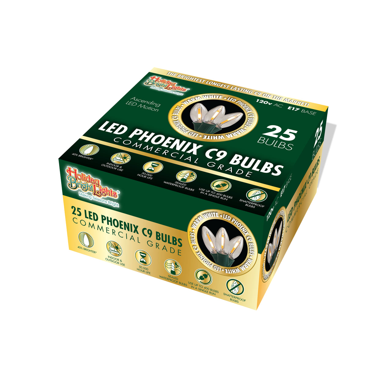 C9 LED SMD Smooth Transparent Phoenix Bulbs (Retail Box)