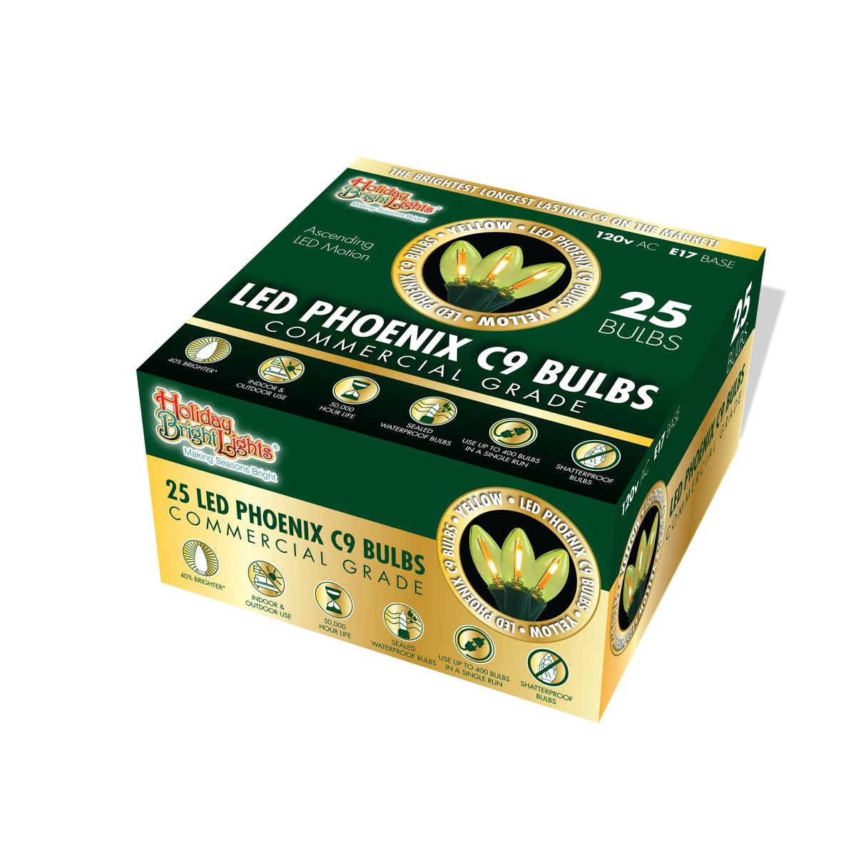 C9 LED SMD Smooth Transparent Phoenix Bulbs (Retail Box)