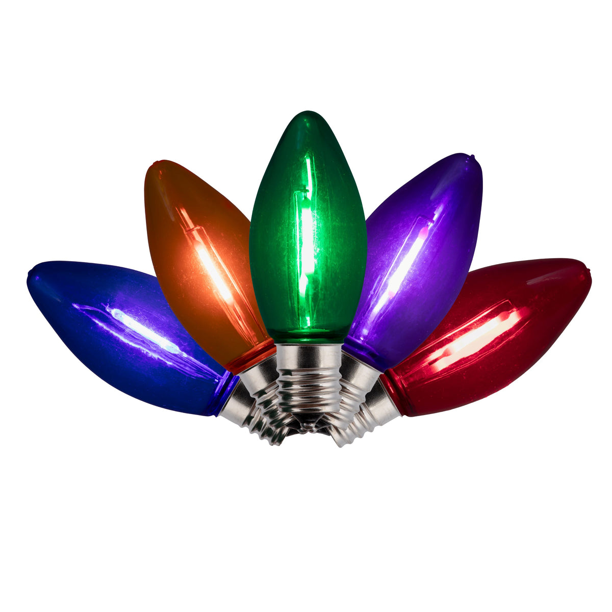 C9 LED Filament Smooth Transparent Bulbs (Retail Box)
