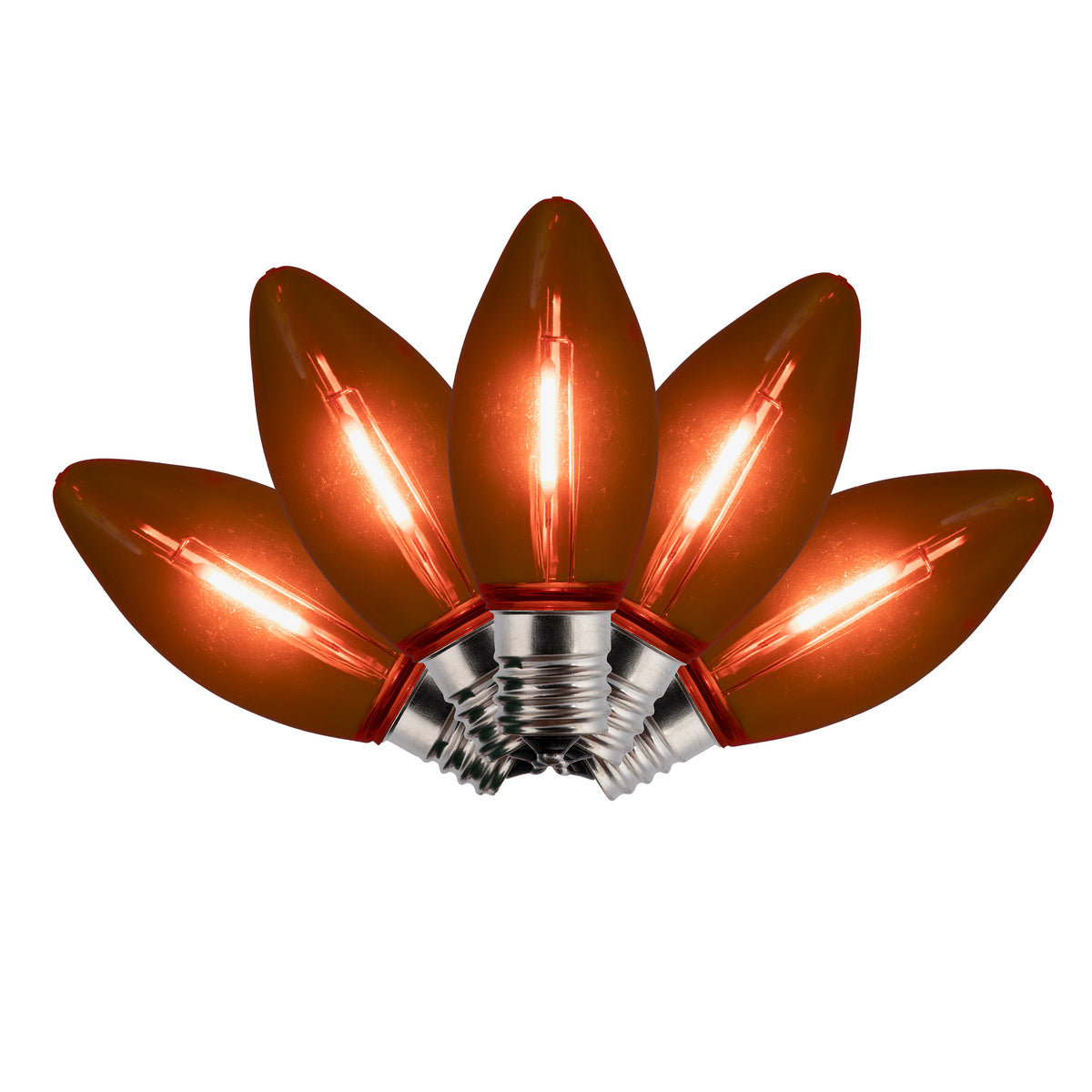 C9 LED Filament Smooth Transparent Bulbs (Retail Box)