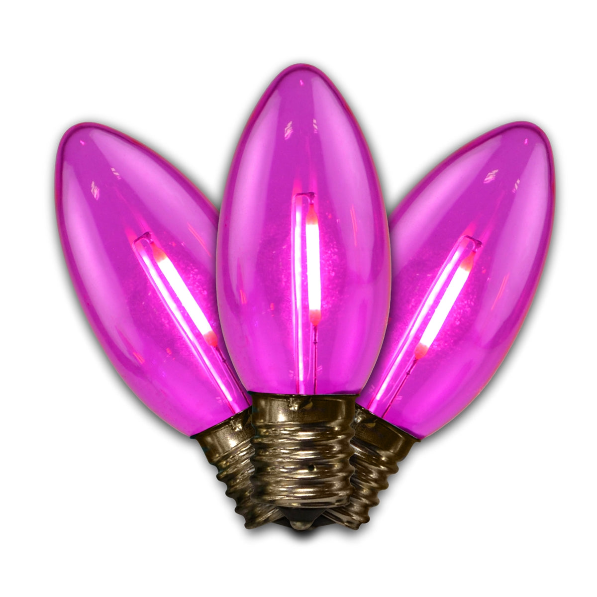 C9 LED Filament Smooth Transparent Bulbs (Retail Box)