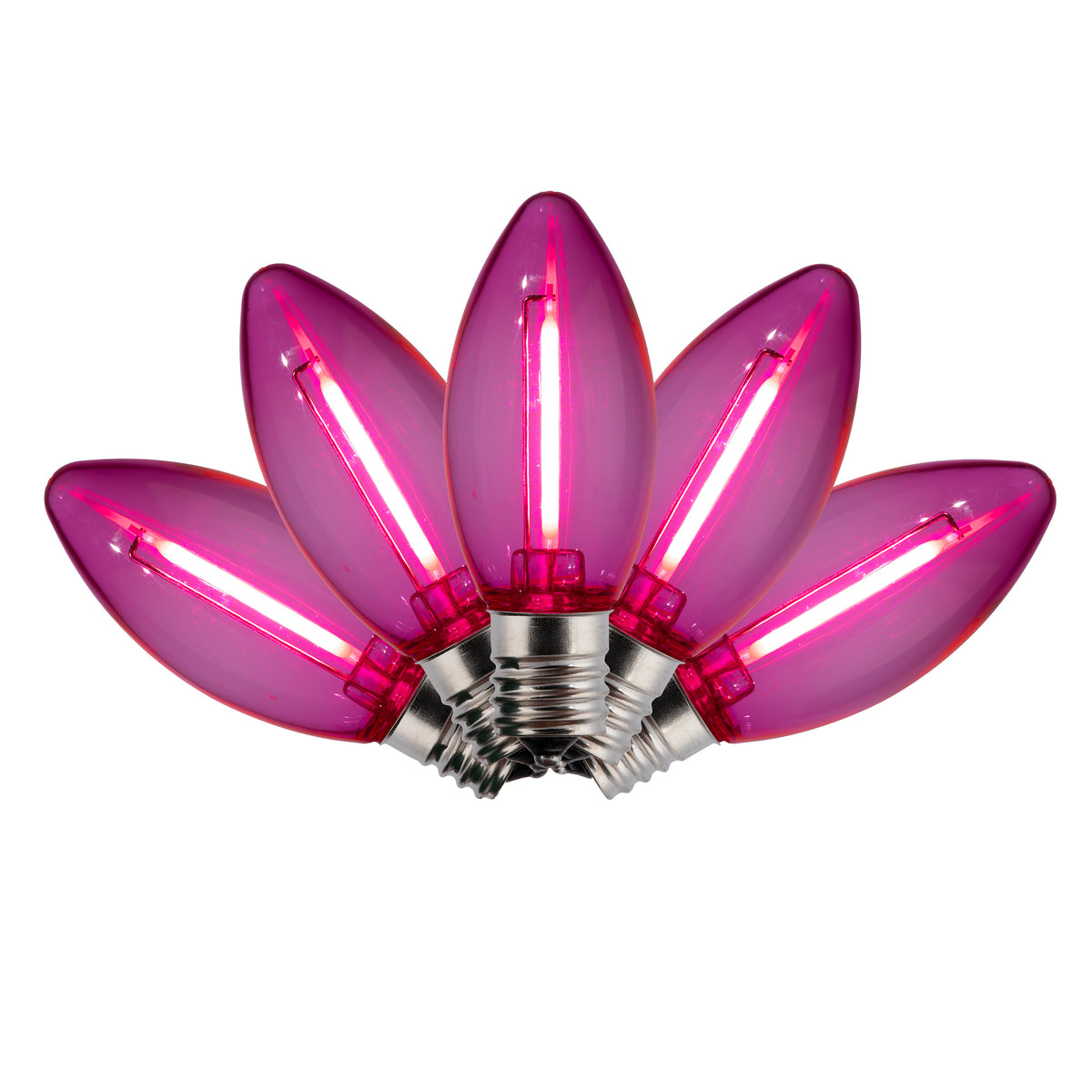 C9 LED Filament Smooth Transparent Bulbs (Retail Box)