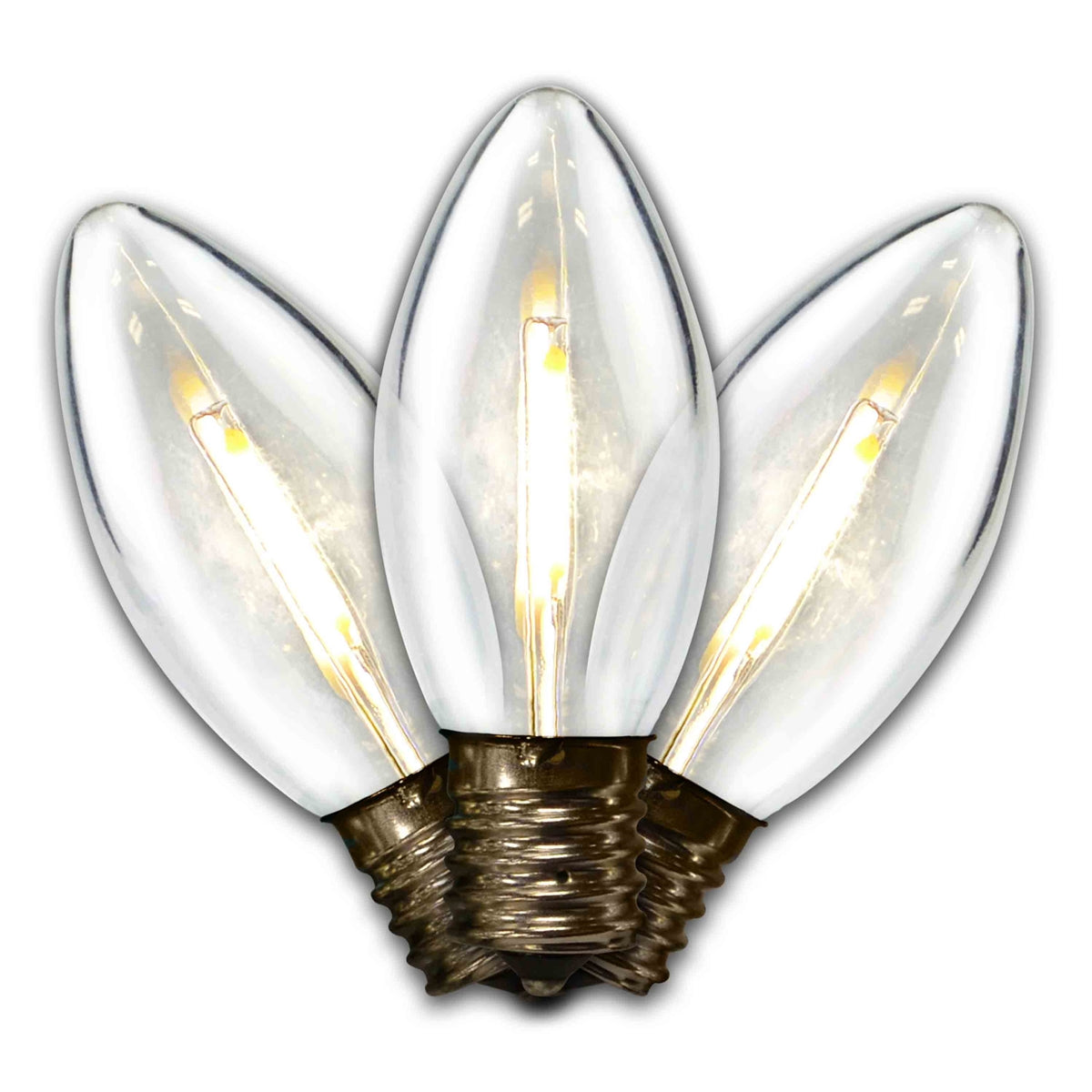C9 LED Filament Smooth Transparent Bulbs (Retail Box)