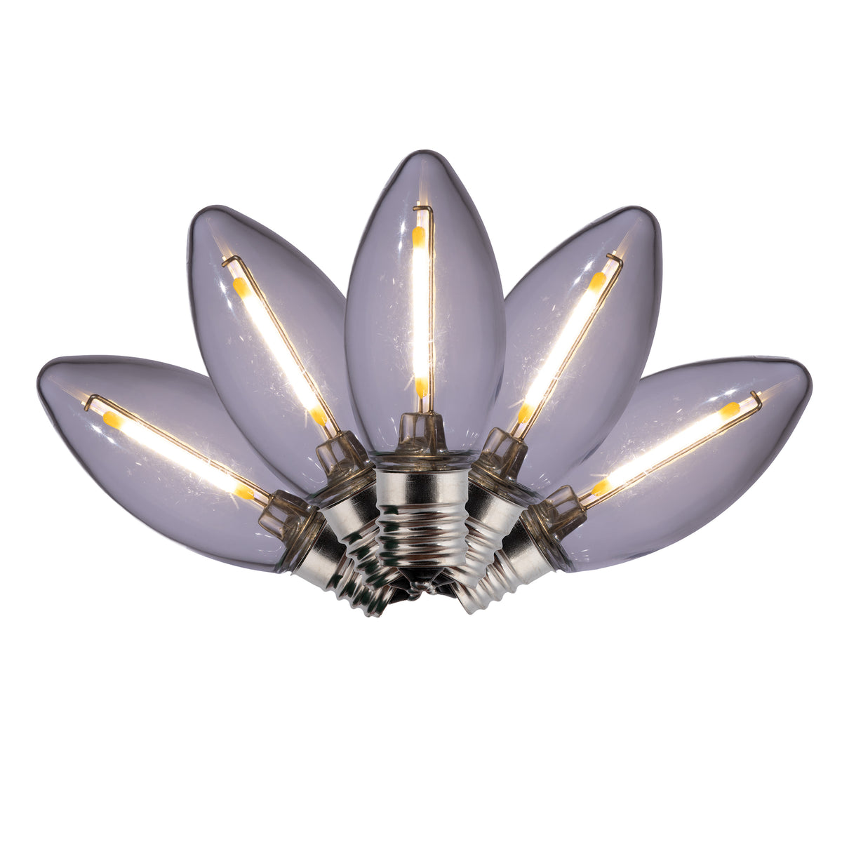 C9 LED Filament Smooth Transparent Bulbs (Retail Box)