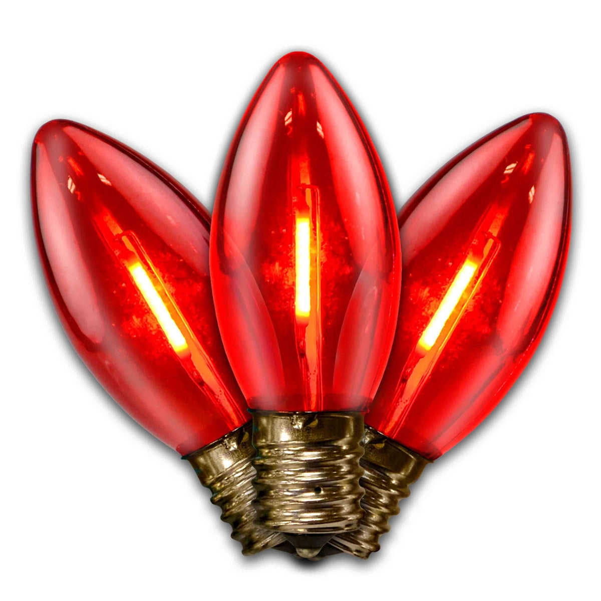 C9 LED Filament Smooth Transparent Bulbs (Retail Box)