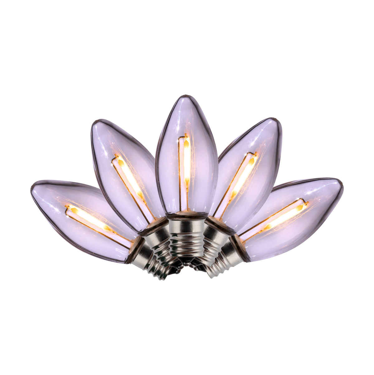 C9 LED Filament Smooth Transparent Bulbs (Retail Box)