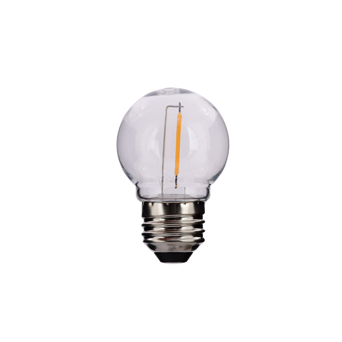 G50 LED Smooth Transparent w/ E26 Base Bulbs (Retail Box)