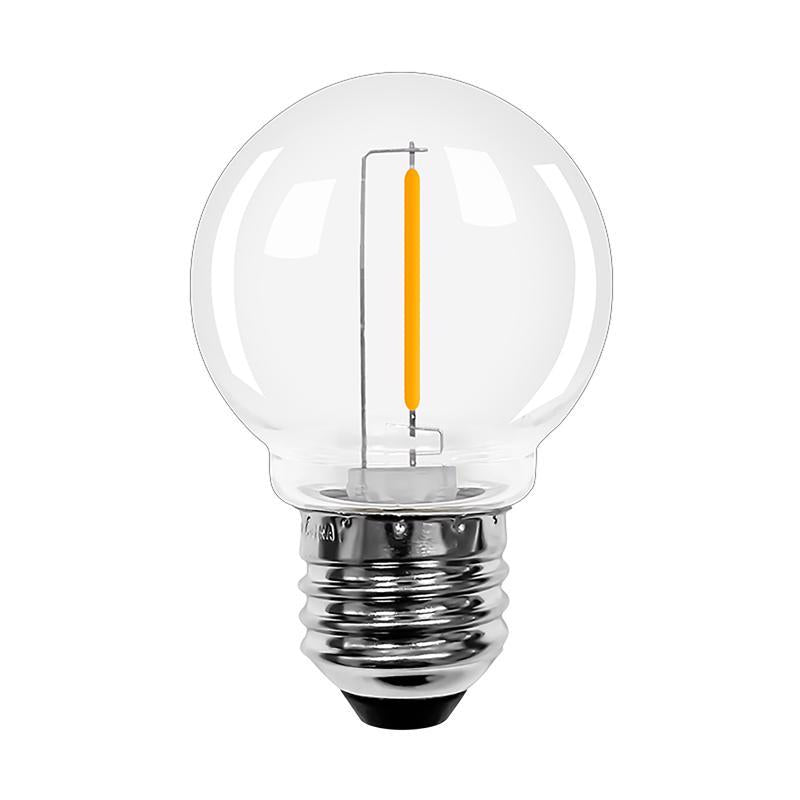 G50 LED Smooth Transparent w/ E26 Base Bulbs (Retail Box)