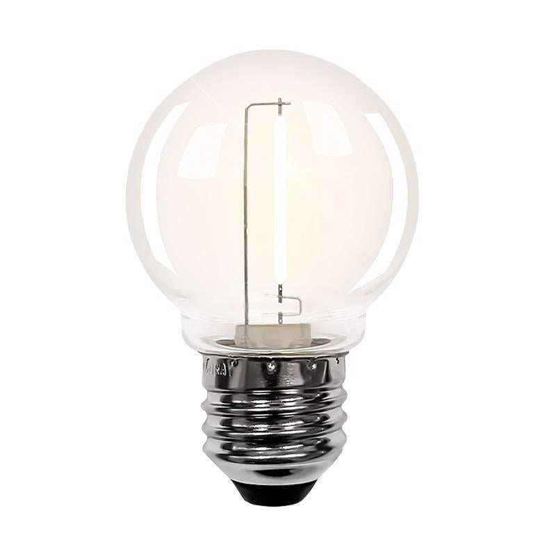 G50 LED Smooth Transparent w/ E26 Base Bulbs (Retail Box)