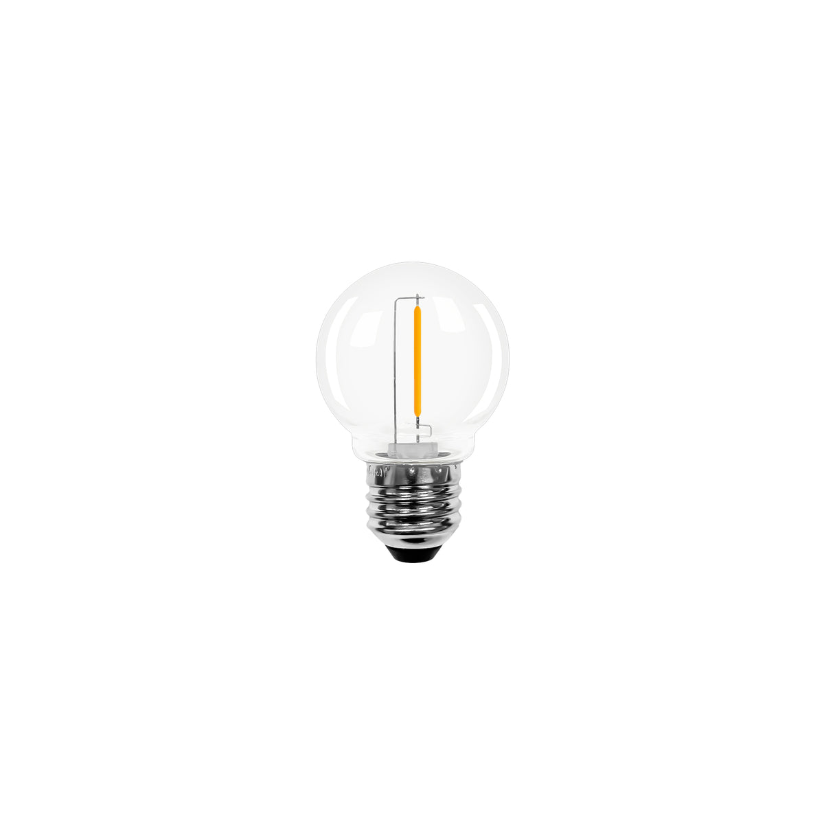 G50 LED Smooth Transparent w/ E26 Base Bulbs (Retail Box)