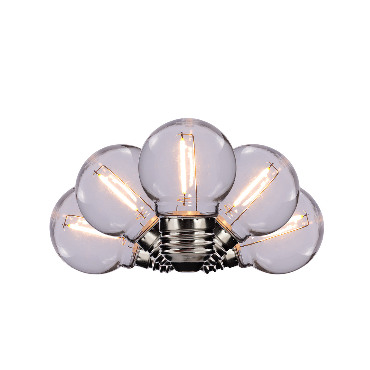 G50 LED Smooth Transparent w/ E26 Base Bulbs (Retail Box)