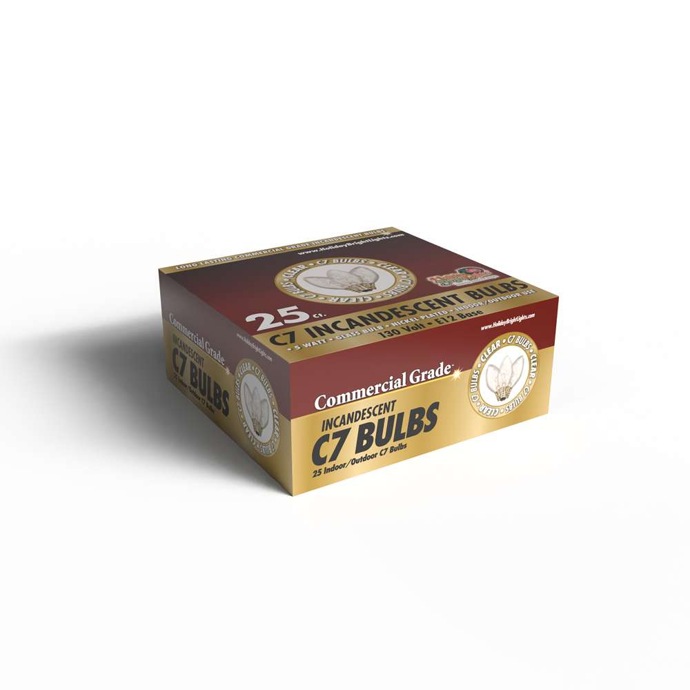 C7 Incandescent Smooth Transparent Bulbs (Retail Box)