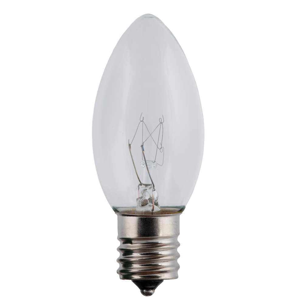 C9 Incandescent Smooth Transparent Bulbs (Retail Box)
