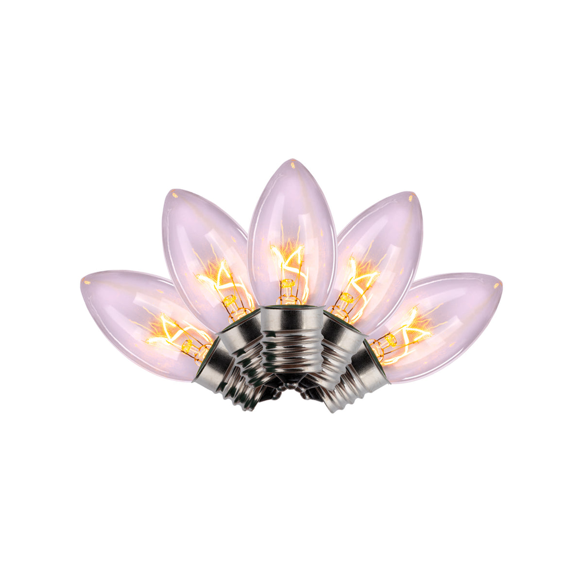 C9 Incandescent Smooth Transparent Bulbs (Retail Box)