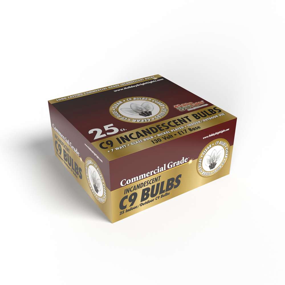 C9 Incandescent Smooth Transparent Bulbs (Retail Box)