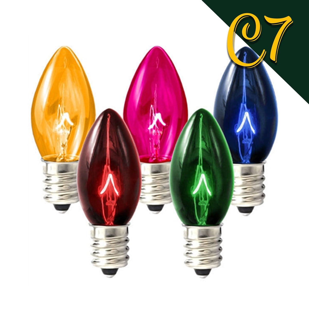 C7 Incandescent Smooth Transparent Bulbs (Retail Box)