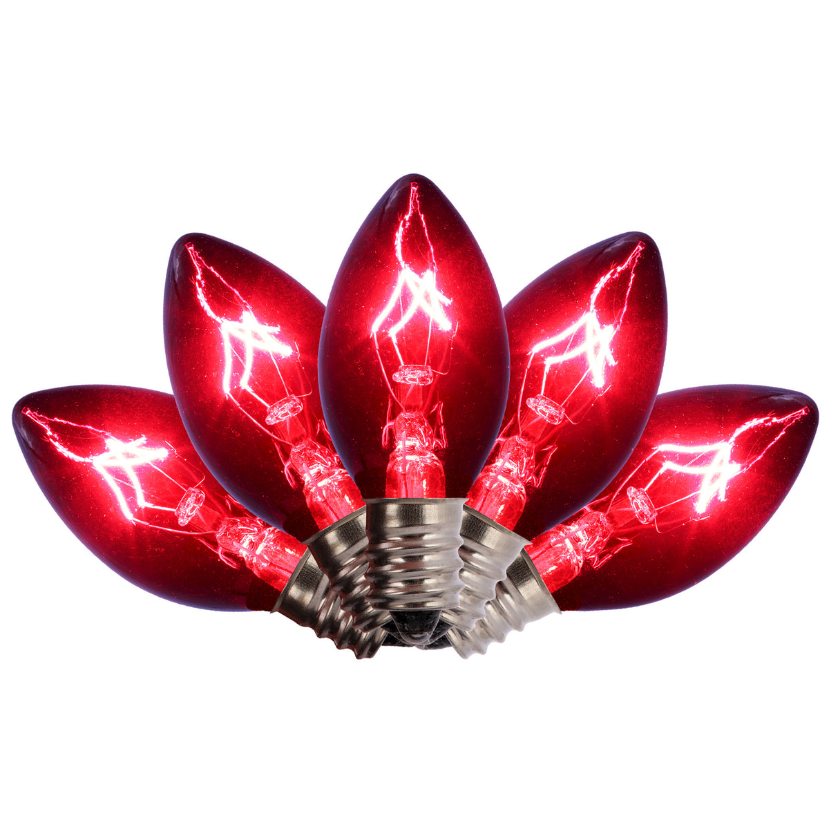 C7 Incandescent Smooth Transparent Triple Spray Bulbs (Retail Box)