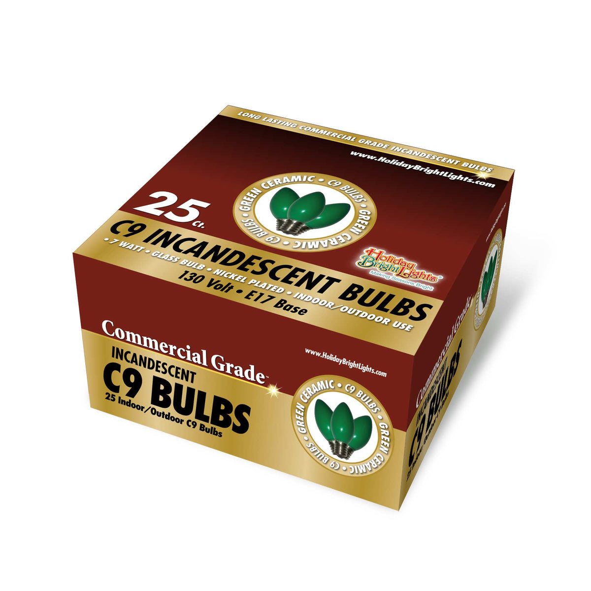 C9 Incandescent Smooth Opaque Bulbs (Retail Box)