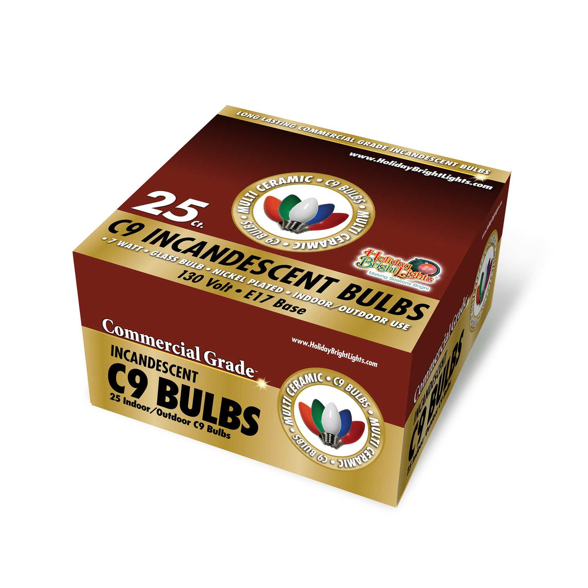 C9 Incandescent Smooth Opaque Bulbs (Retail Box)