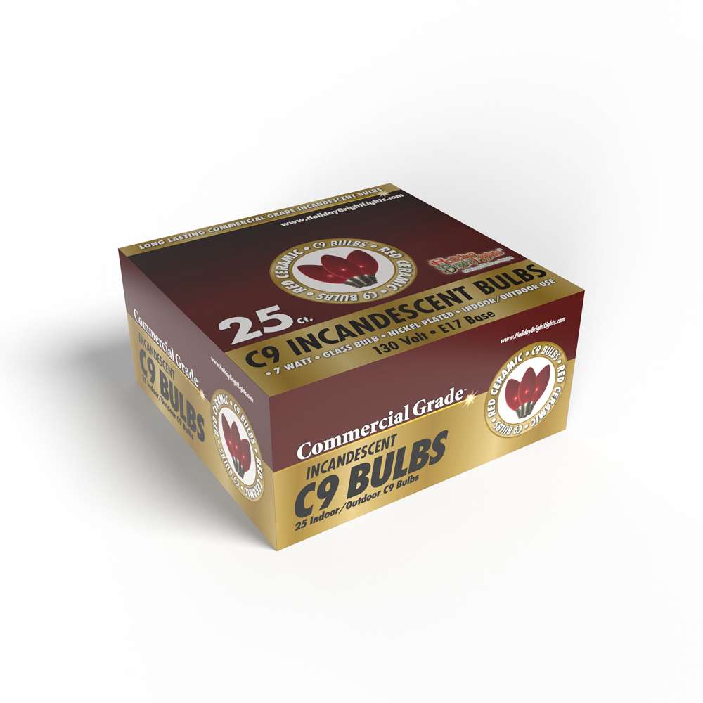 C9 Incandescent Smooth Opaque Bulbs (Retail Box)