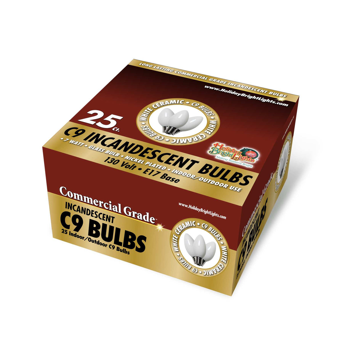 C9 Incandescent Smooth Opaque Bulbs (Retail Box)