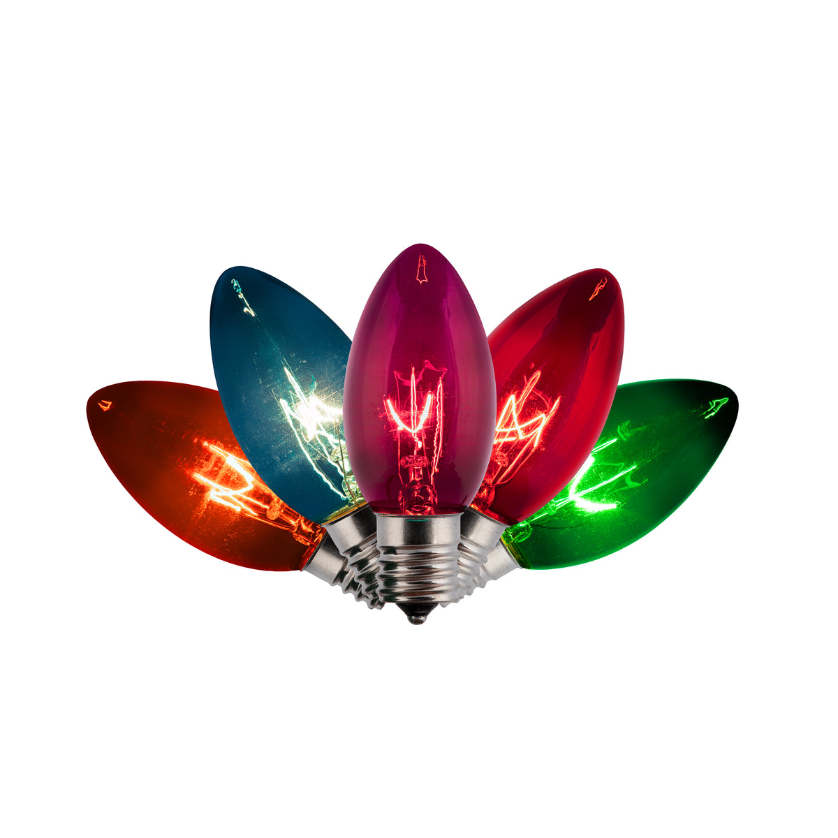 C9 Incandescent Smooth Transparent Bulbs (Retail Box)