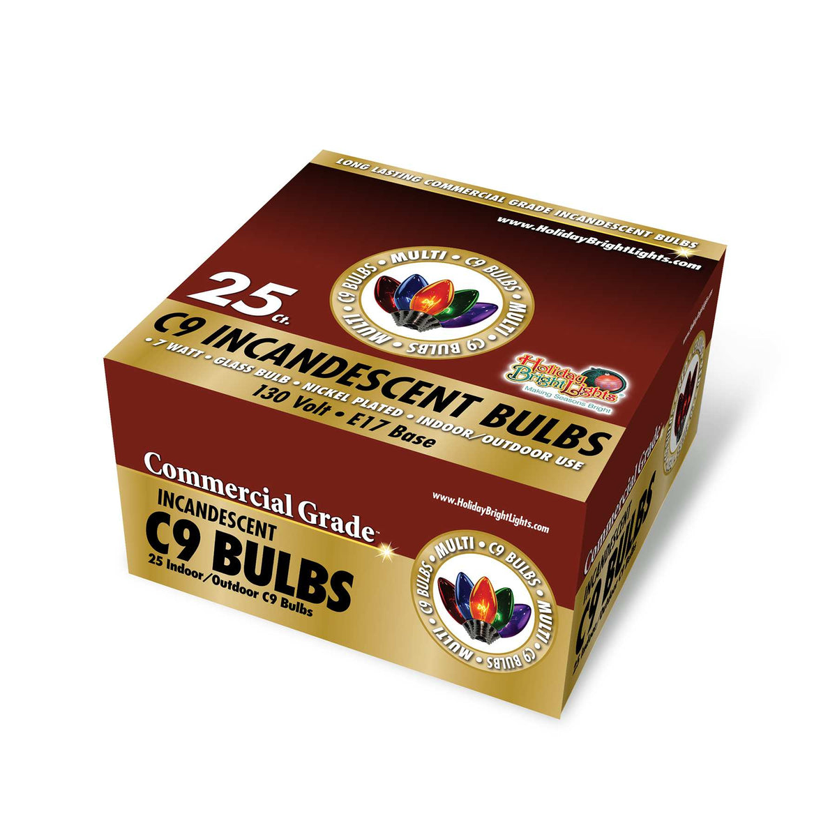 C9 Incandescent Smooth Transparent Bulbs (Retail Box)