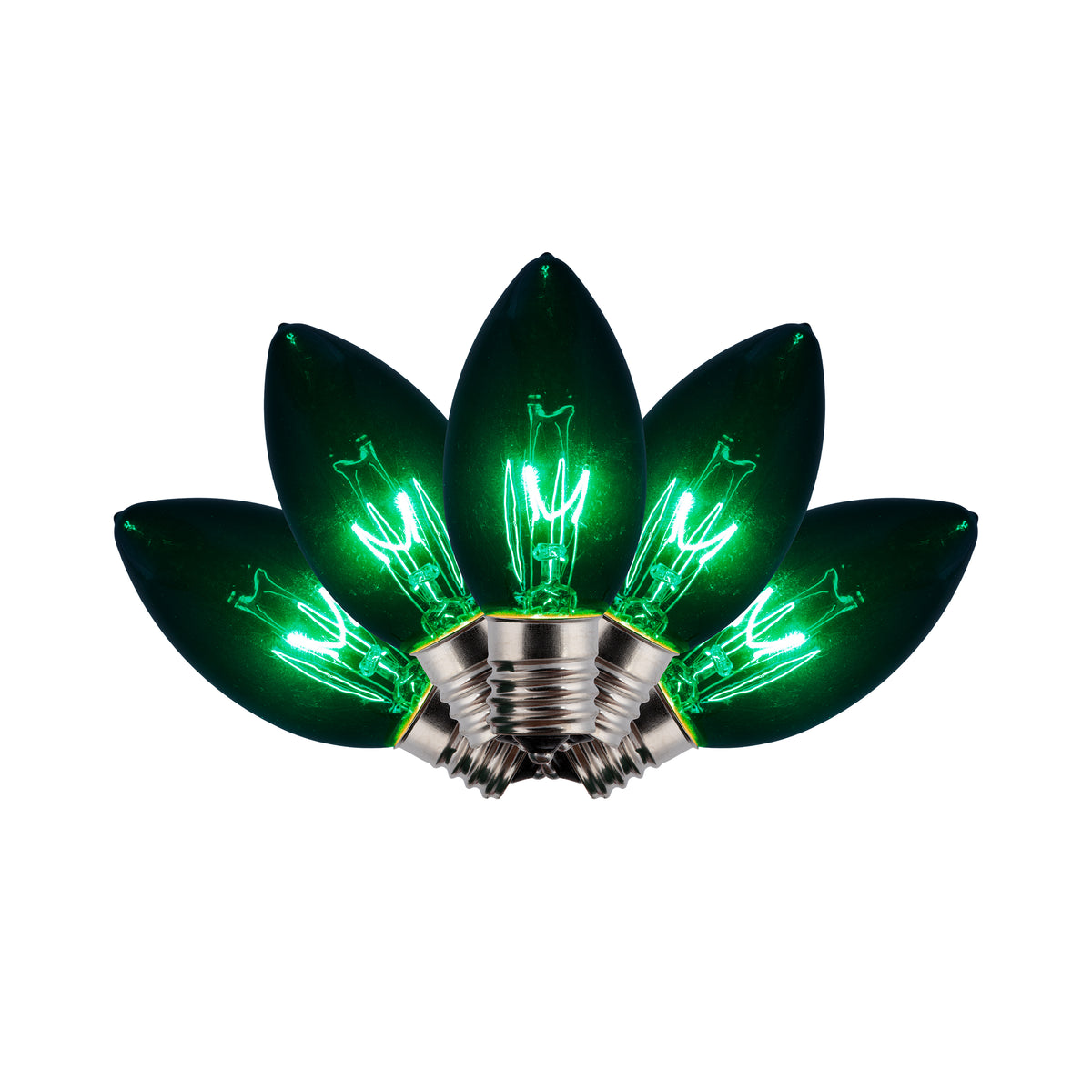 C9 Incandescent Smooth Transparent Triple Spray Bulbs (Retail Box)