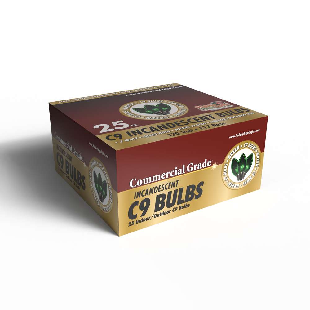 C9 Incandescent Smooth Transparent Triple Spray Bulbs (Retail Box)