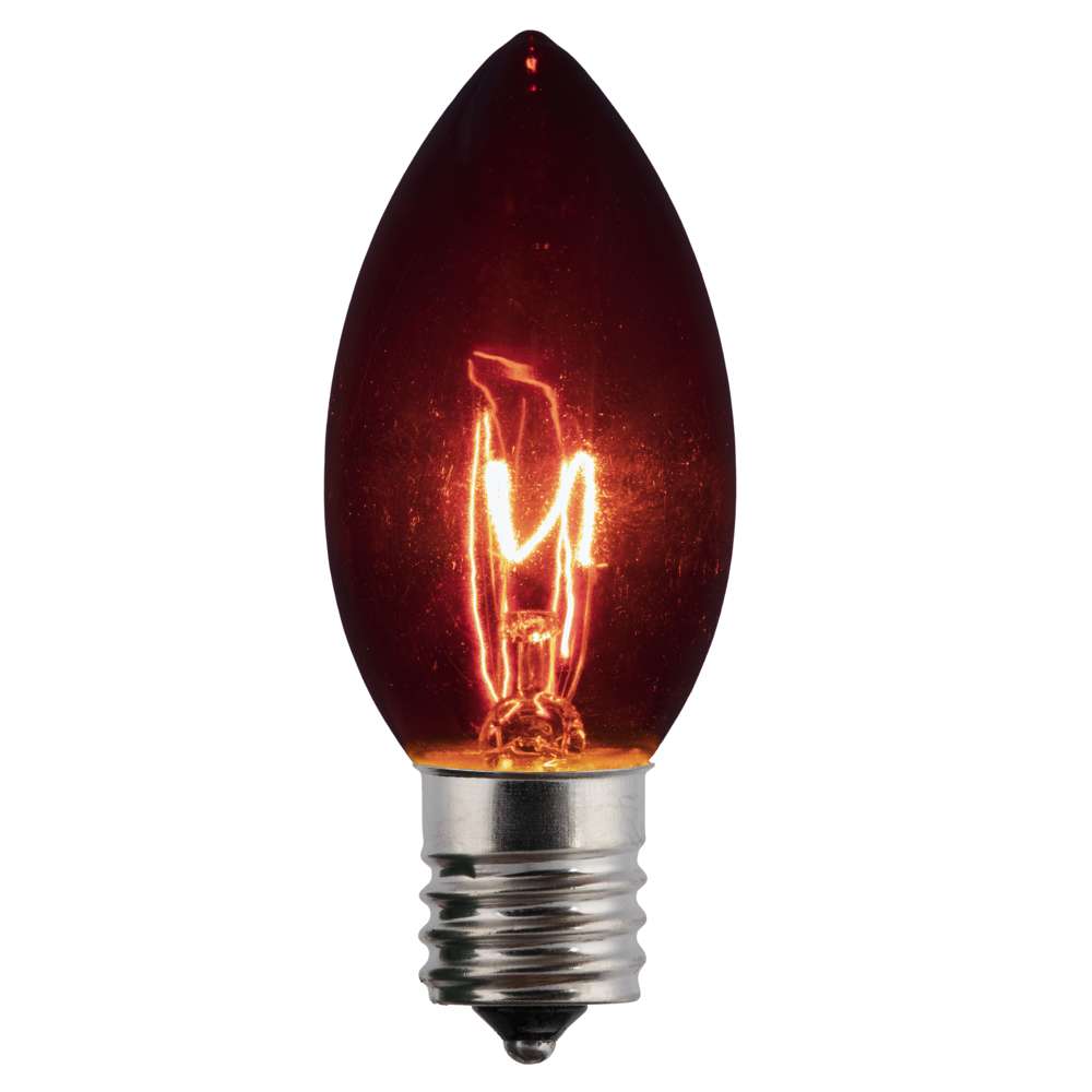 C9 Incandescent Smooth Transparent Triple Spray Bulbs (Retail Box)