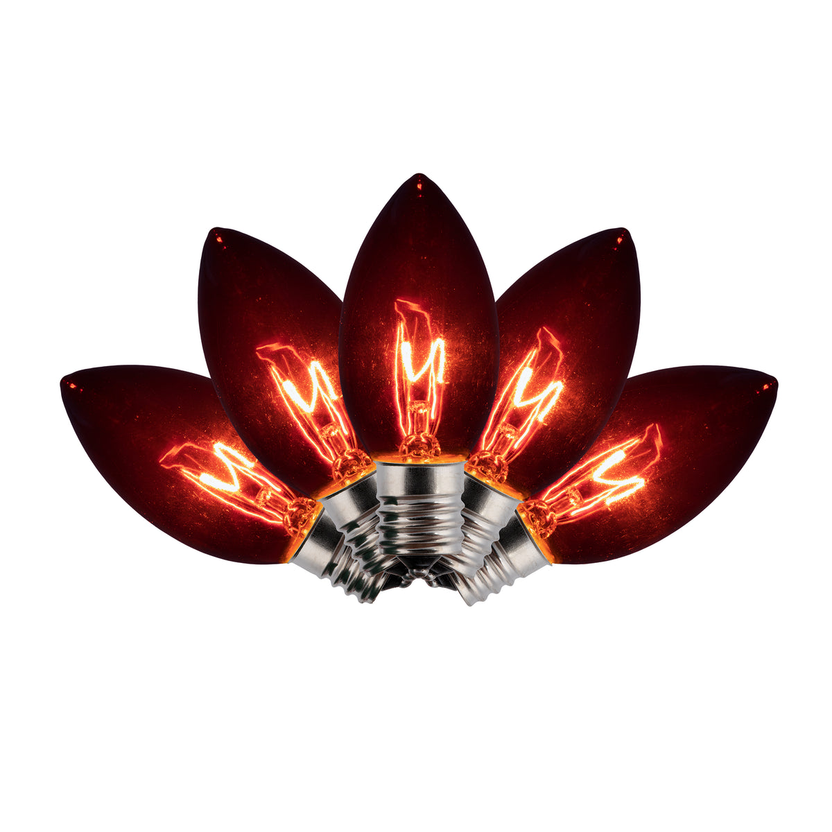 C9 Incandescent Smooth Transparent Triple Spray Bulbs (Retail Box)