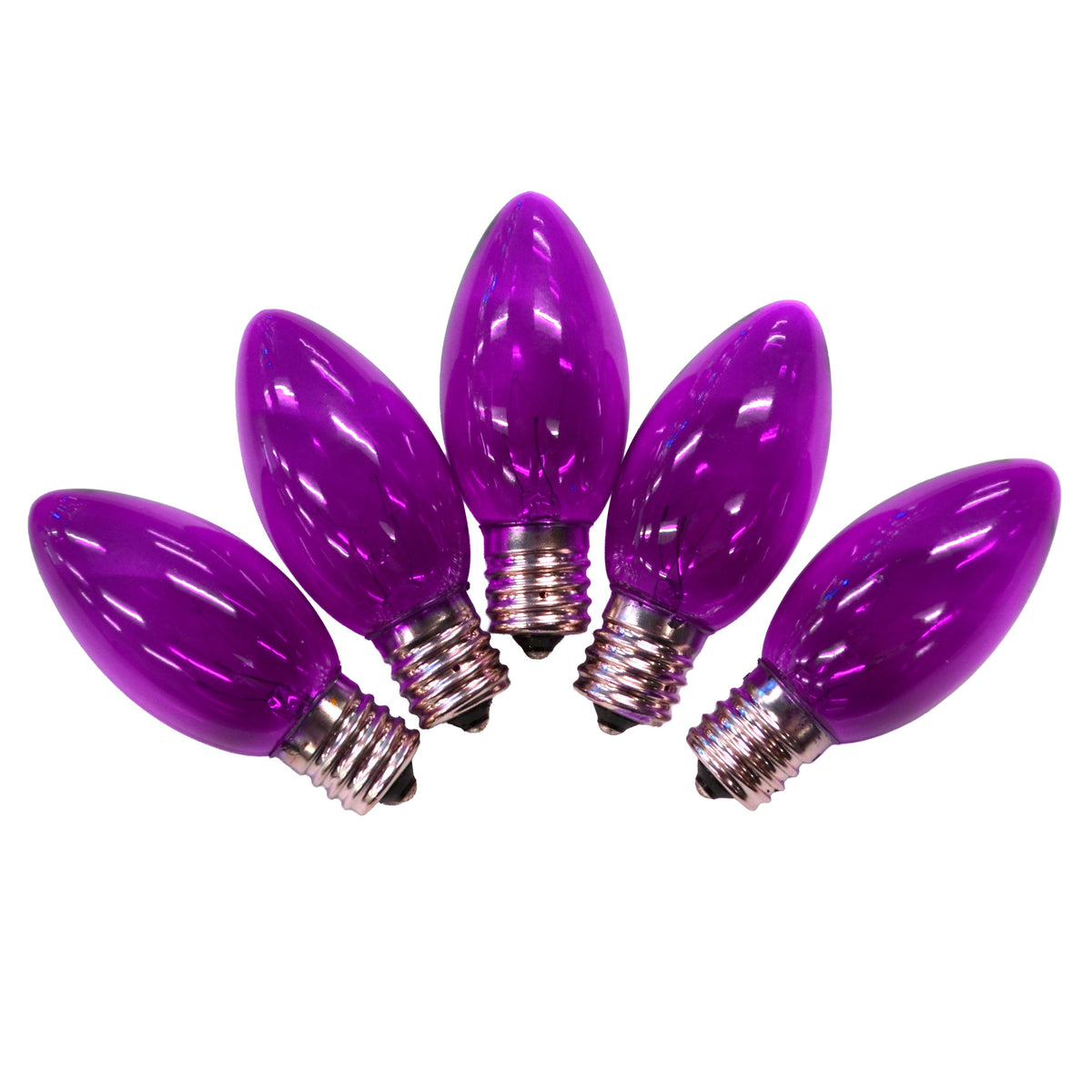 C9 Incandescent Smooth Transparent Triple Spray Bulbs (Retail Box)
