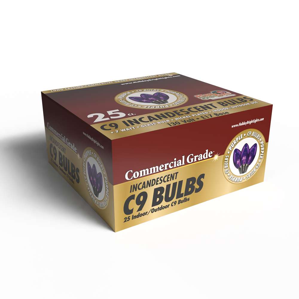 C9 Incandescent Smooth Transparent Triple Spray Bulbs (Retail Box)